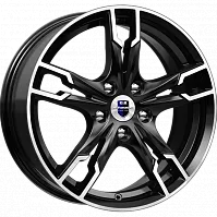 Литые диски Солар (КС875) 7.000xR17 5x100 DIA67.1 ET38 алмаз черный SK для Audi A1